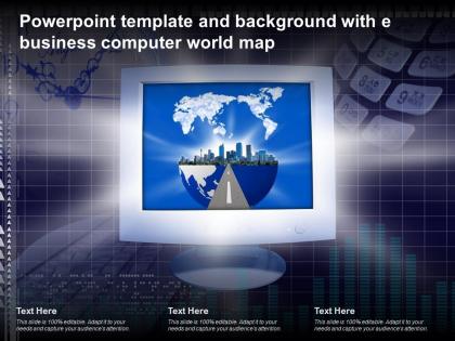 Powerpoint template and background with e business computer world map