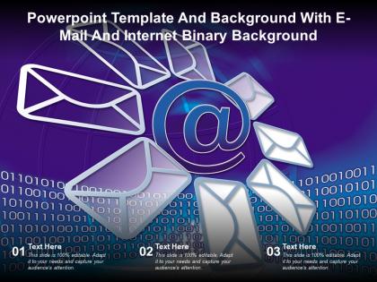 Powerpoint template and background with e mail and internet binary background