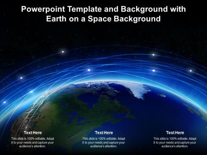 Powerpoint template and background with earth on a space background