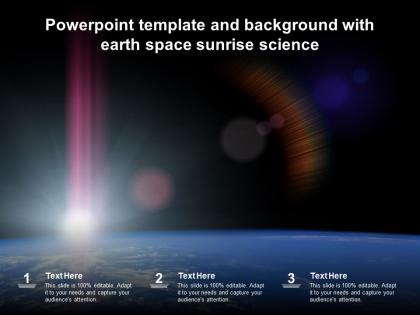 Powerpoint template and background with earth space sunrise science