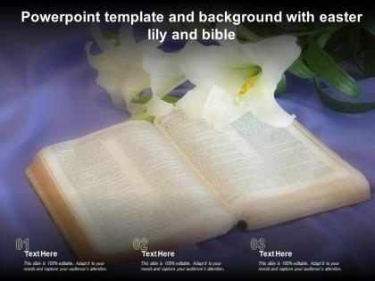 Powerpoint template and background with easter lily and bible