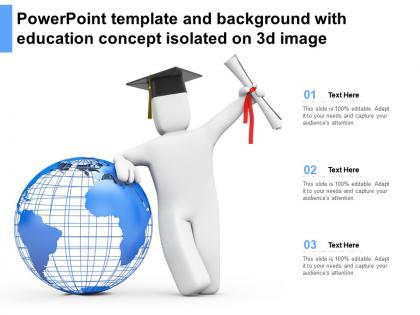 Powerpoint template and background with education concept isolated on 3d image