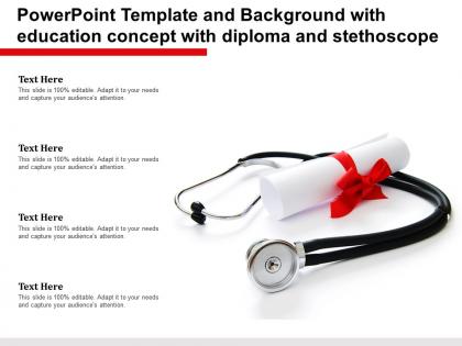 Powerpoint template and background with education concept with diploma and stethoscope