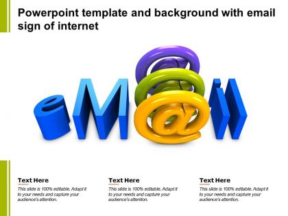 Powerpoint template and background with email sign of internet
