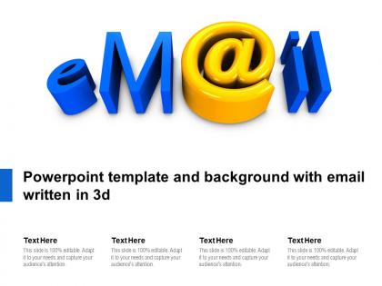 Powerpoint template and background with email written in 3d