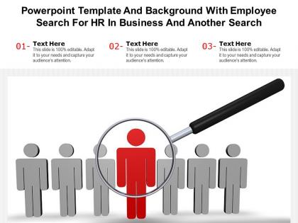 Powerpoint template and background with employee search for hr in business and another search