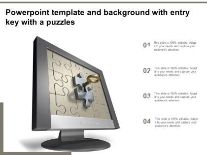 Powerpoint template and background with entry key with a puzzles