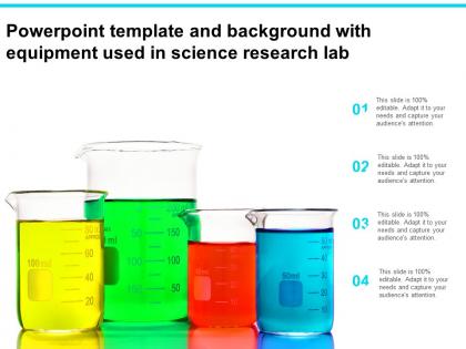 Powerpoint template and background with equipment used in science research lab