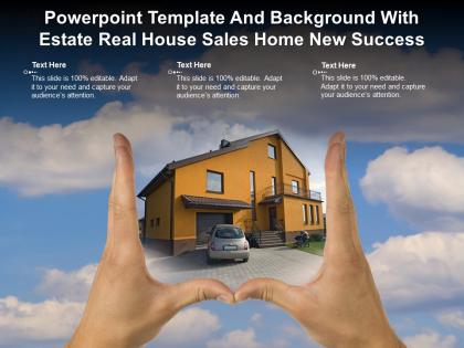 Powerpoint template and background with estate real house sales home new success