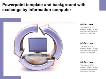 Powerpoint template and background with exchange by information computer
