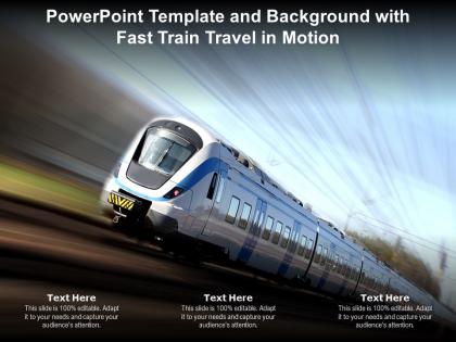 Powerpoint template and background with fast train travel in motion