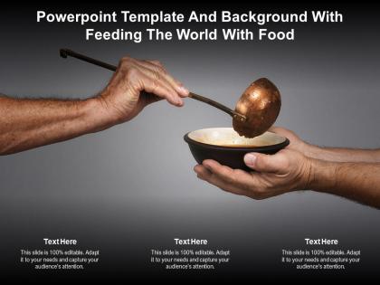 Powerpoint template and background with feeding the world with food