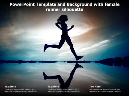 Powerpoint template and background with female runner silhouette