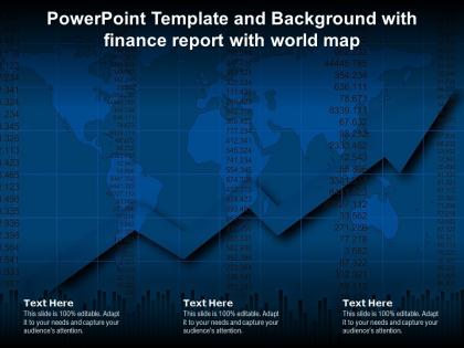 Powerpoint template and background with finance report with world map