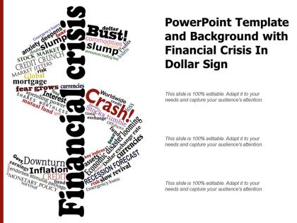 Powerpoint template and background with financial crisis in dollar sign