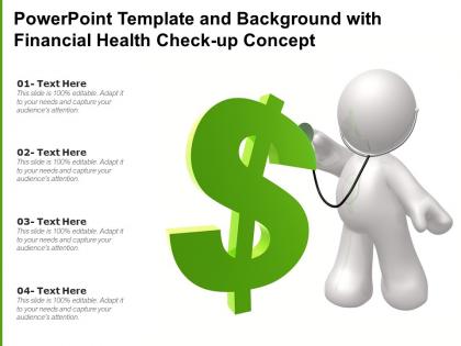 Powerpoint template and background with financial health check up concept