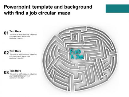 Powerpoint template and background with find a job circular maze