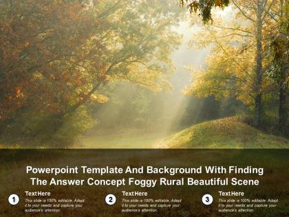 Powerpoint template and background with finding the answer concept foggy rural beautiful scene