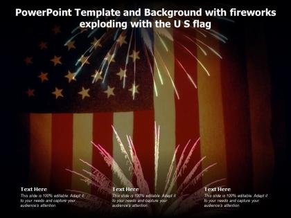 Powerpoint template and background with fireworks exploding with the us flag