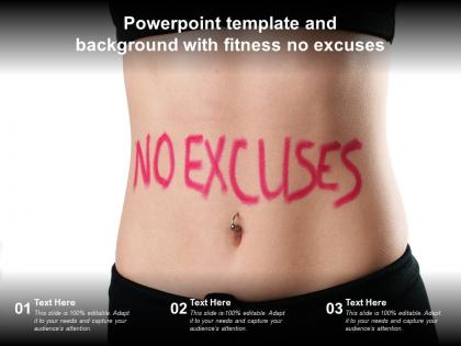 Powerpoint template and background with fitness no excuses
