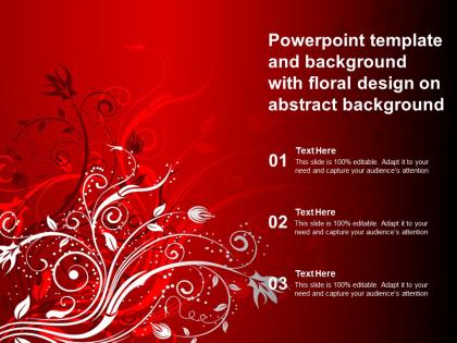 Powerpoint template and background with floral design on abstract background