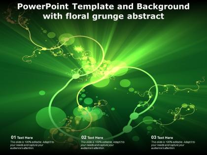 Powerpoint template and background with floral grunge abstract