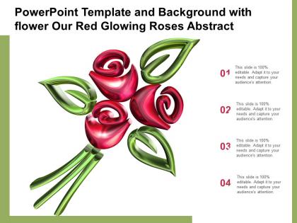 Powerpoint template and background with flower our red glowing roses abstract