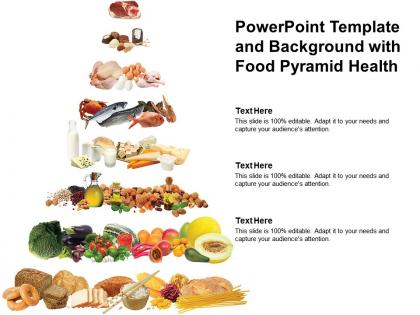 Powerpoint template and background with food pyramid health