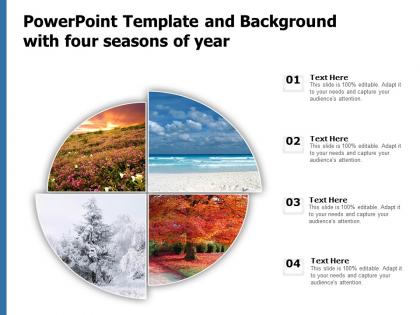 Powerpoint template and background with four seasons of year