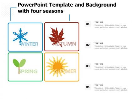 Powerpoint template and background with four seasons