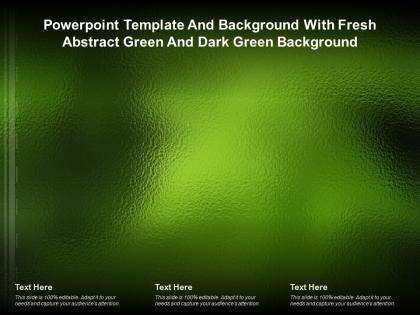 Powerpoint template and background with fresh abstract green and dark green