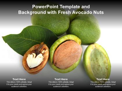 Powerpoint template and background with fresh avocado nuts