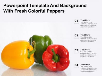 Powerpoint template and background with fresh colorful peppers