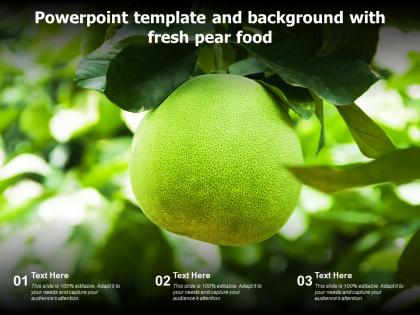 Powerpoint template and background with fresh pear food