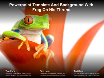 Powerpoint template and background with frog on his throne