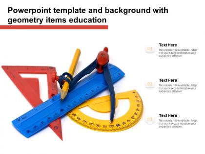 Powerpoint template and background with geometry items education