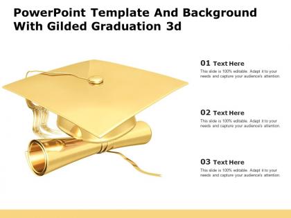 Powerpoint template and background with gilded graduation 3d
