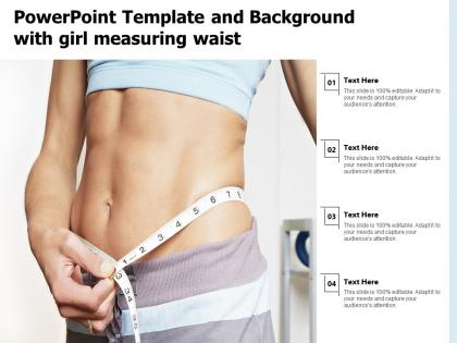 Powerpoint template and background with girl measuring waist