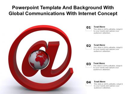 Powerpoint template and background with global communications with internet concept