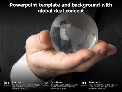 Powerpoint template and background with global deal concept