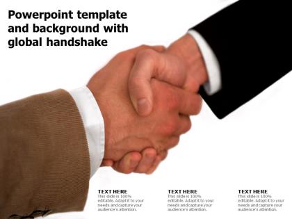 Powerpoint template and background with global handshake