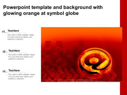 Powerpoint template and background with glowing orange at symbol globe
