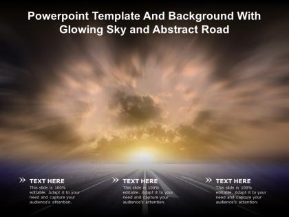 Powerpoint template and background with glowing sky and abstract road