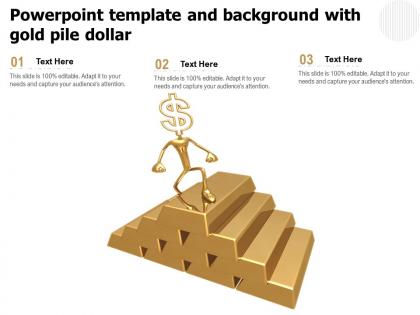 Powerpoint template and background with gold pile dollar