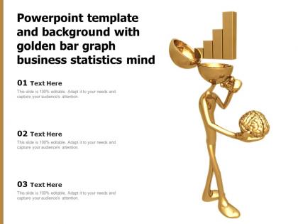 Powerpoint template and background with golden bar graph business statistics mind