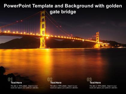 Powerpoint template and background with golden gate bridge