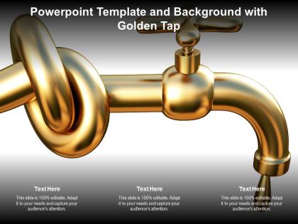 Powerpoint template and background with golden tap