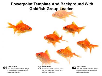 Powerpoint template and background with goldfish group leader