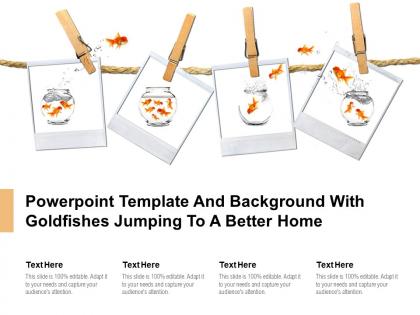 Powerpoint template and background with goldfishes jumping to a better home