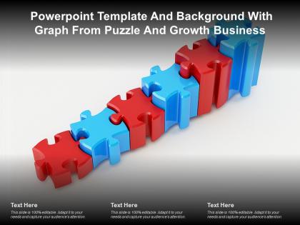 Powerpoint template and background with graph from puzzle and growth business